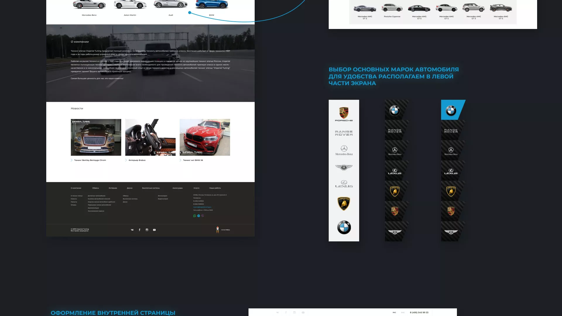 Создание сайта тюнинг-ателье «Imperial Tuning» в Фрязино