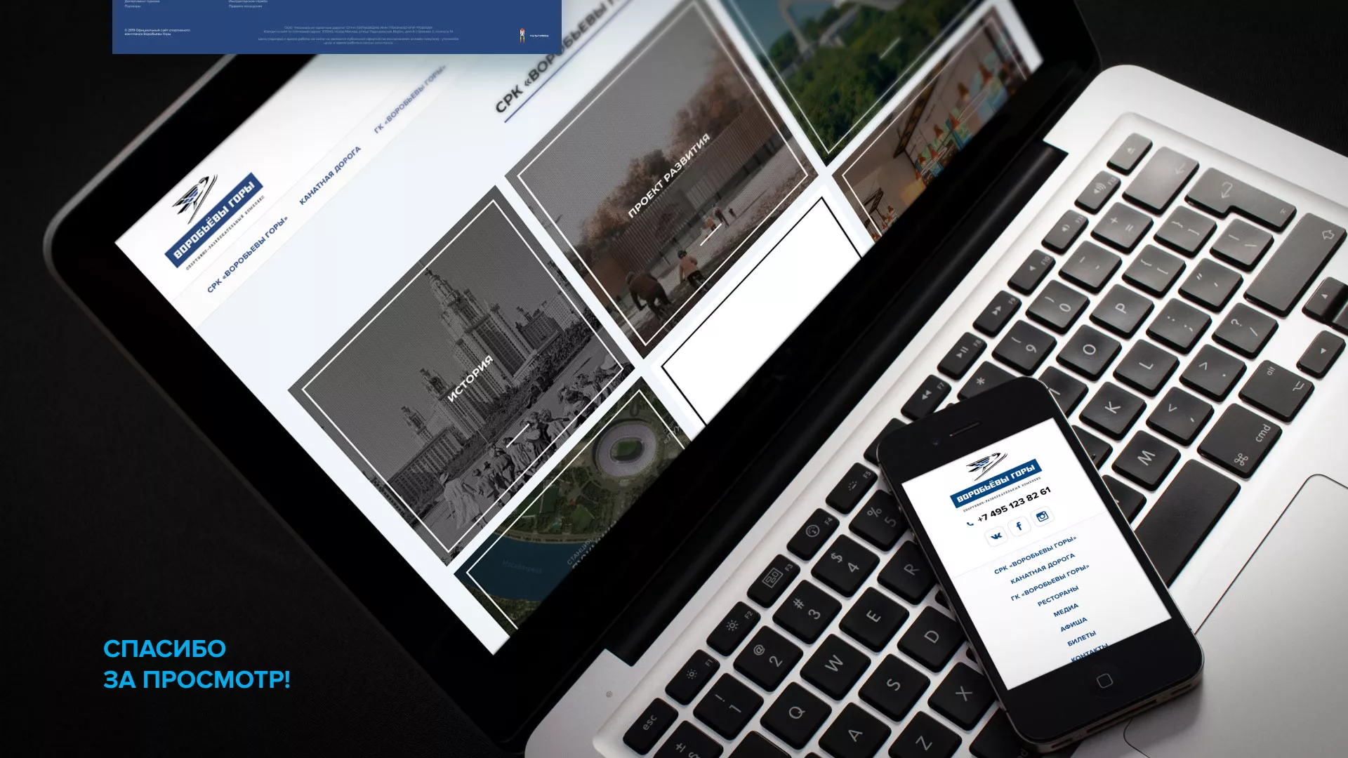 Разработка сайта в Фрязино для спортивно-развлекательного комплекса «Воробьёвы горы»