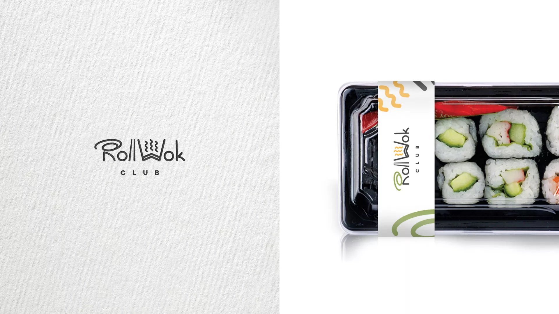 Разработка логотипа и фирменного стиля суши-бара «Roll Wok Club» в Фрязино