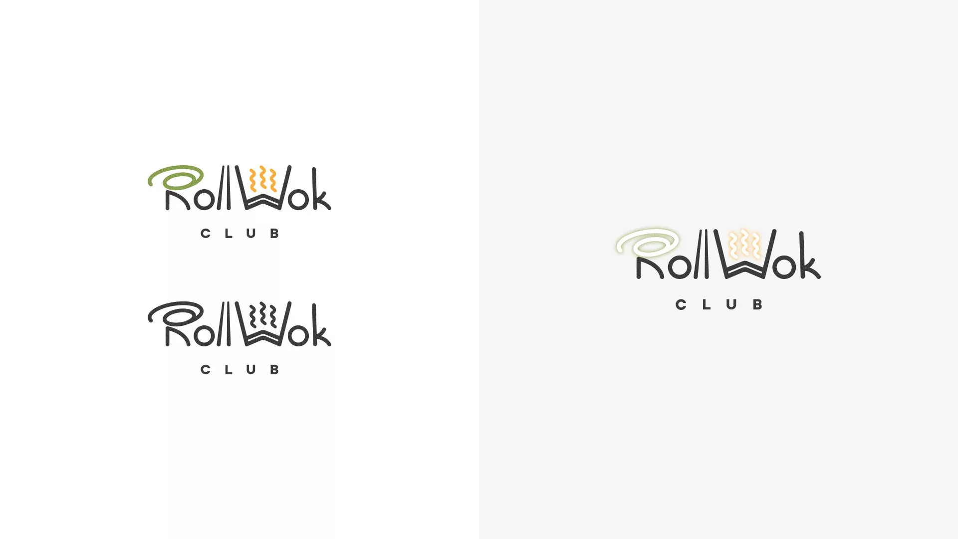 Разработка логотипа и фирменного стиля суши-бара «Roll Wok Club» в Фрязино